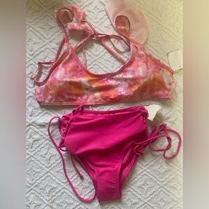 LALA Girls Pink Tie Dye Top Bikini Size Medium